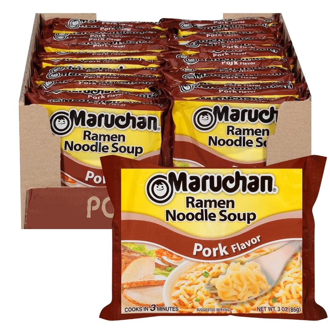 Everydaze Essentials Ramen Pork Flavor, 3 Oz, Pack of 24~Includes Everydaze  Essentials porte pot and carrier