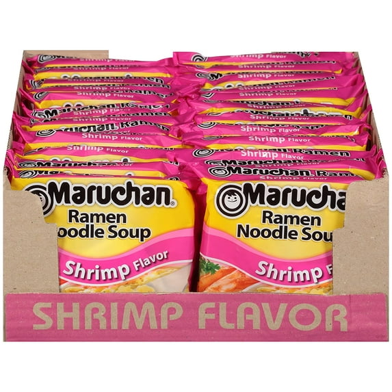 Maruchan Ramen Shrimp Flavor Noodle Soup 3 oz Pack of 24