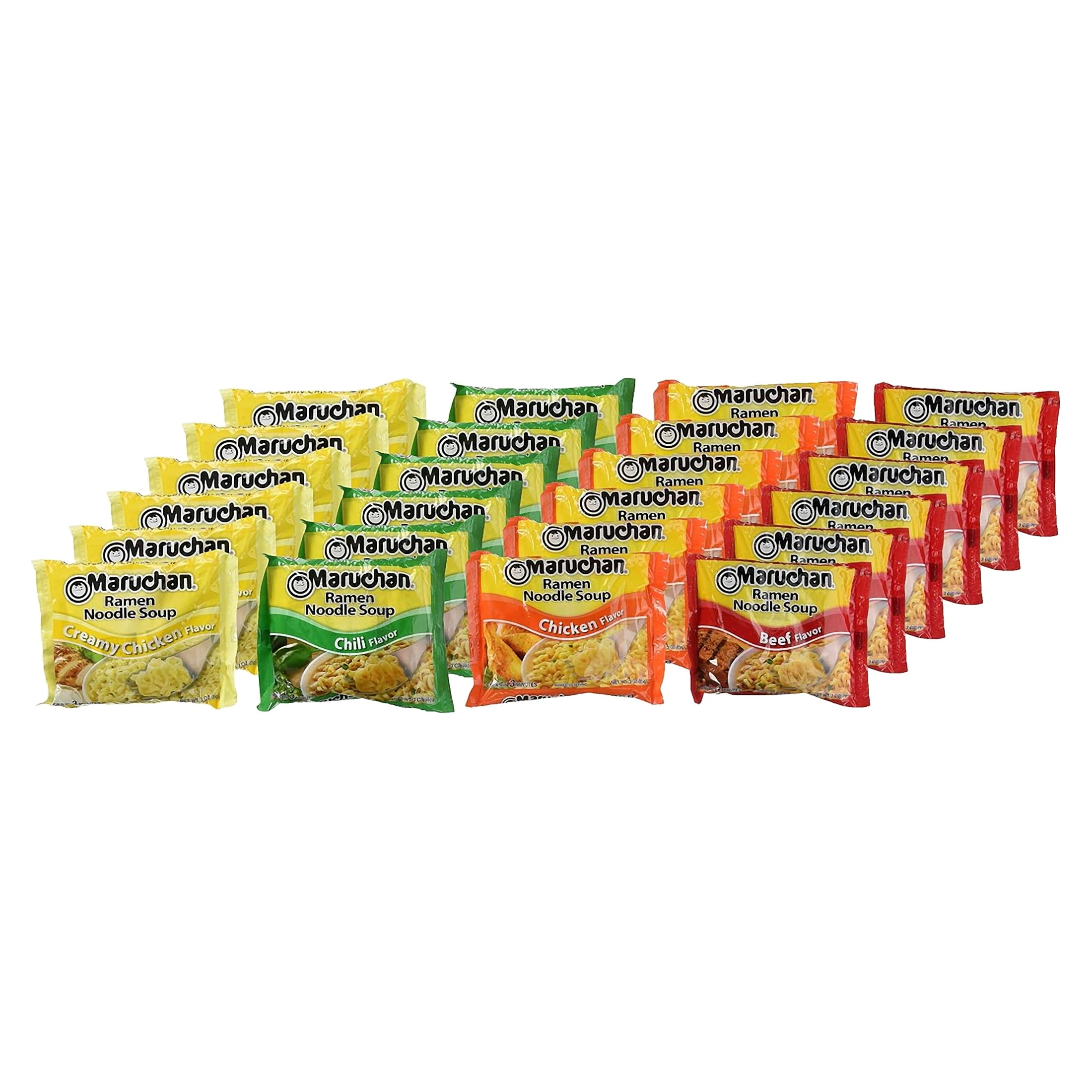 Maruchan Ramen Noodles Instant Soup Variety, 4 Flavors, Pack of 24
