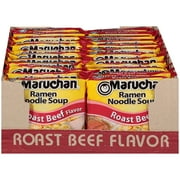 Maruchan Roast Beef Ramen Noodles, 3 oz Packaged Soup, Quantity of 24
