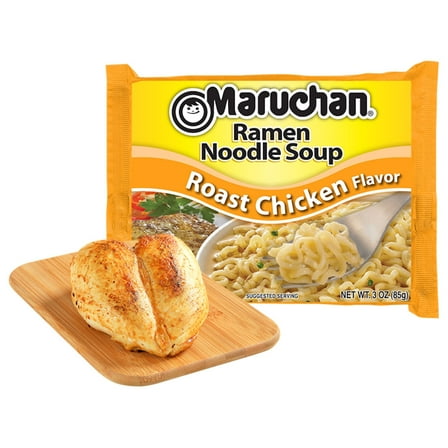Maruchan Roast Chicken Flavored Ramen Noodle Soup, 3 oz Shelf Stable Pkg