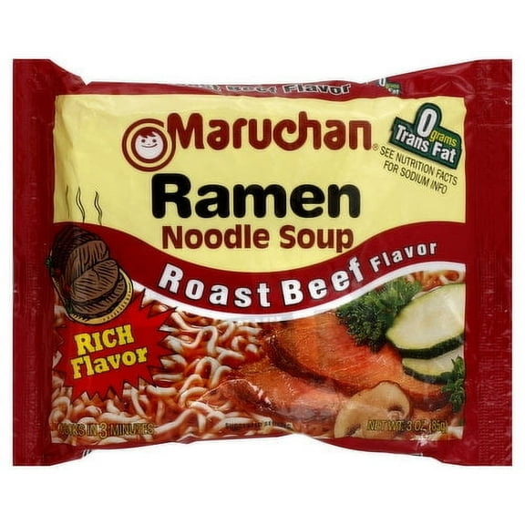 Maruchan Roasted Beef Flavor Ramen Noodle Soup 3 Oz