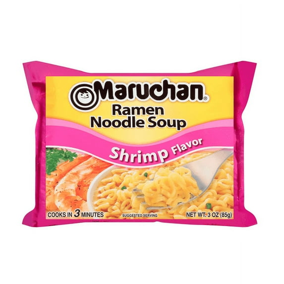 Maruchan Noodle Soup, Shrimp, 3 oz, Quantity of 12