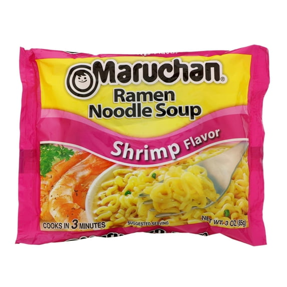 Maruchan Shrimp Flavor Ramen Noodle Soup, 3 oz,(2 PACK)