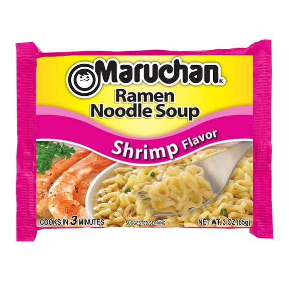 Maruchan Shrimp Flavor Ramen Noodle Soup, 3 oz Shelf Stable Package
