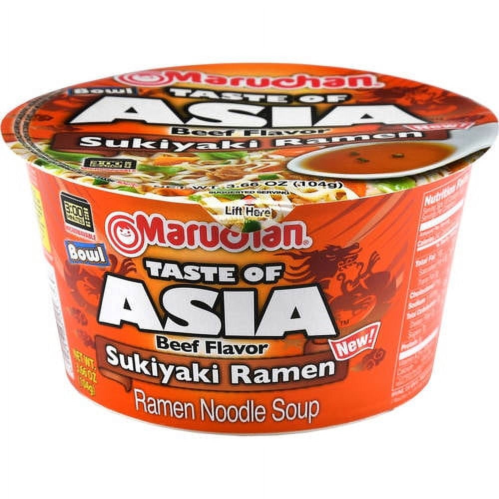 Maruchan Taste of Asia Beef Sukiyaki Ramen Noodle Soup, 3.66 oz Ready