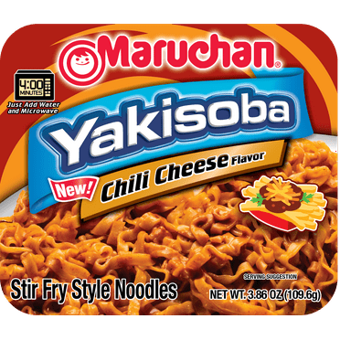 Maruchan Yakisoba Chili Cheese Flavor Noodles, 3.86 oz Shelf Stable Package