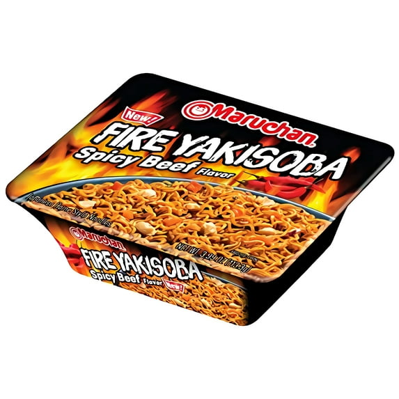 Maruchan Yakisoba, Fire Yakisoba, Spicy Beef Flavor, 3.99 oz, 8 Ct