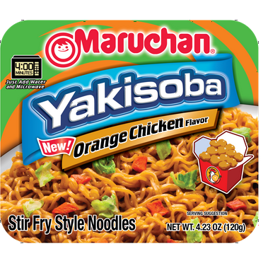 Maruchan Yakisoba Orange Chicken Flavor Noodles, 4.23 oz Shelf Stable Package