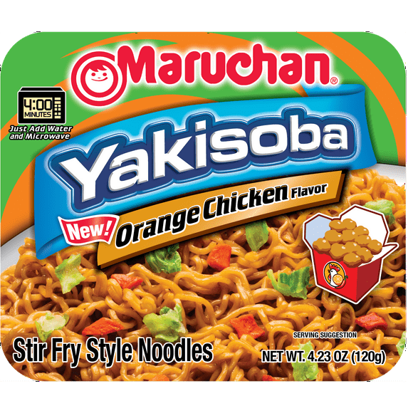 Maruchan Yakisoba Orange Chicken Flavor Noodles, 4.23 oz Shelf Stable Package
