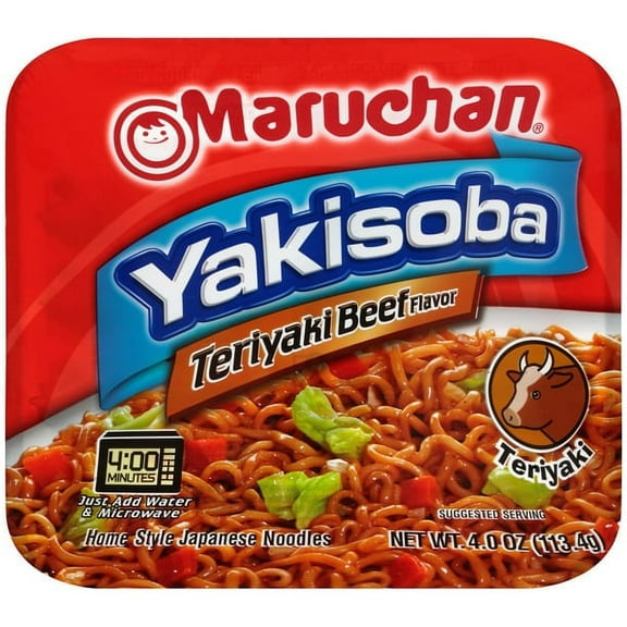 Maruchan Yakisoba Teriyaki Beef Flavor Noodles, 4 Oz, Pack of 2