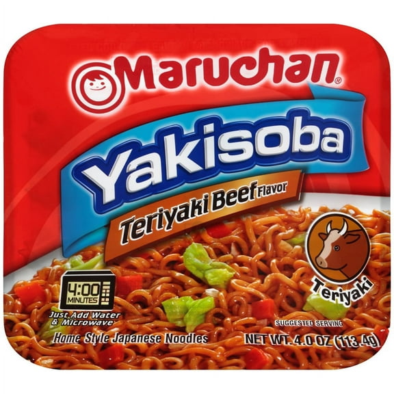 Maruchan Yakisoba Teriyaki Beef Flavor Noodles, 4 oz. (Pack of 10)