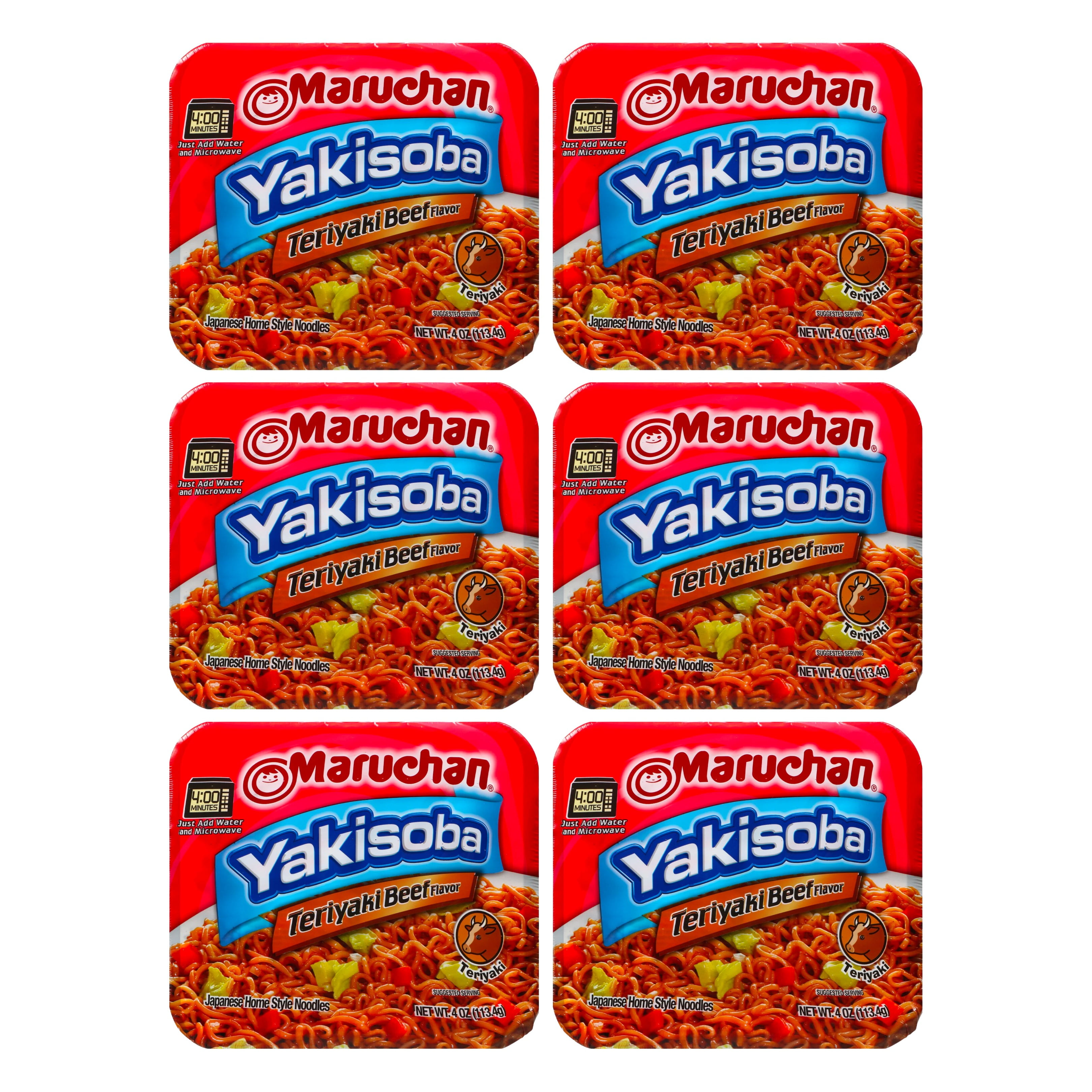 Maruchan Yakisoba Teriyaki Beef Flavor Noodles (4 oz., Pack of 6