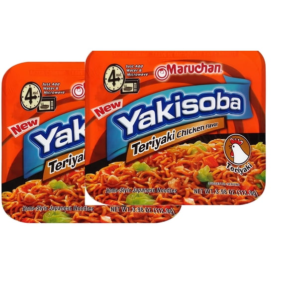 Maruchan Yakisoba Teriyaki Chicken, Homestyle Japanese ramen noodles 3.98 Oz, Pack of 2