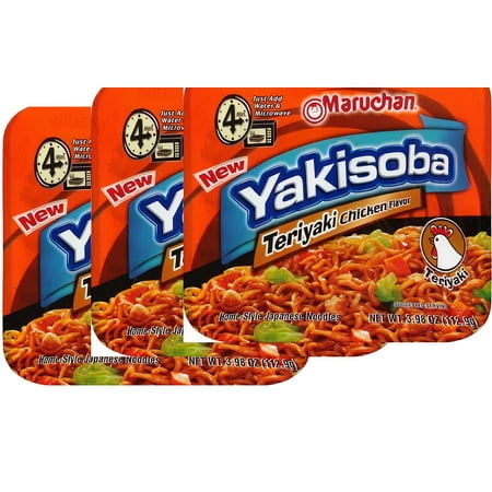 Maruchan Yakisoba Teriyaki Chicken, Homestyle Japanese ramen noodles3.98 Oz, Pack of 3