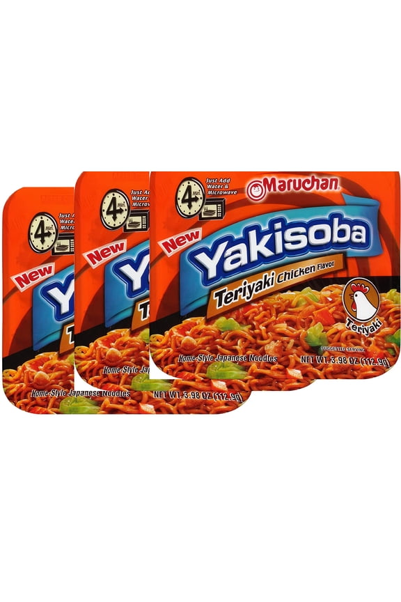 Yakisoba Teriyaki Chicken, Homestyle Japanese ramen noodles3.98 Oz, Pack of 3