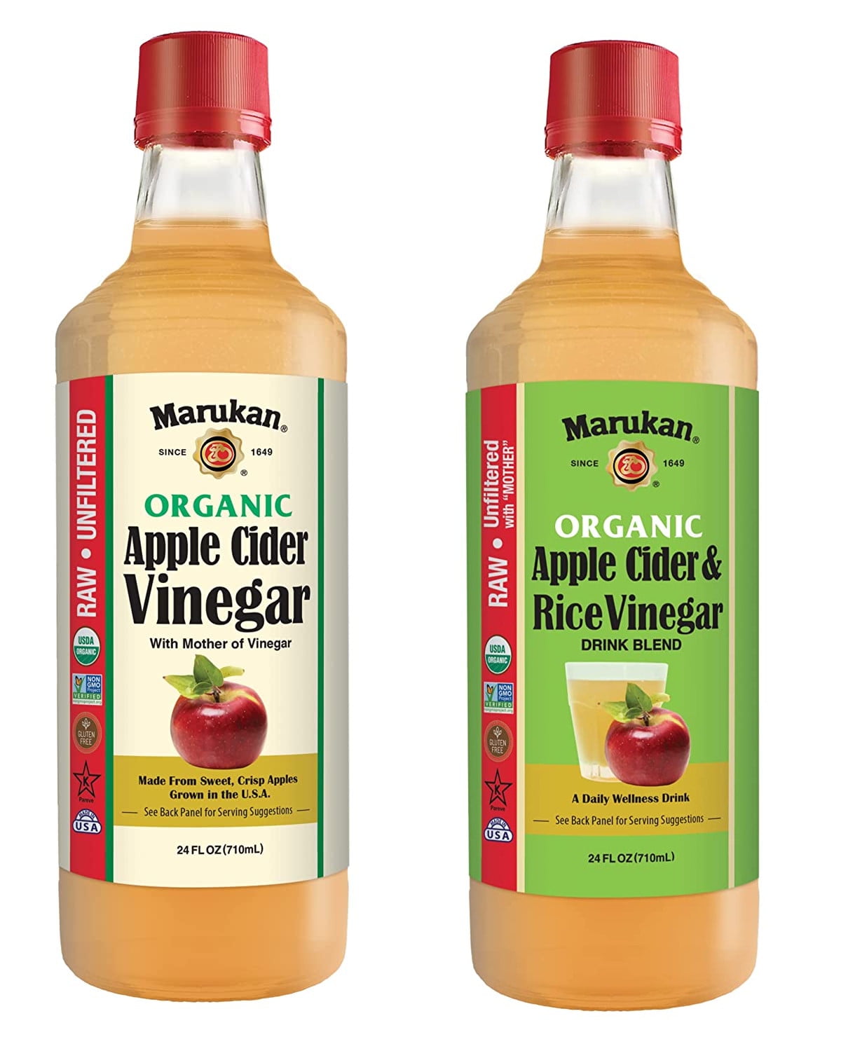 Marukan Organic Apple Cider Vinegar & Rice Vinegar Drink Blend, 24 Fl