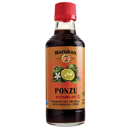 Marukan Ponzu Premium Soy Dressing with Sudachi Citrus for Beef, Pork & Duck, Gluten-Free Ponzu Sauce (12 fl oz)