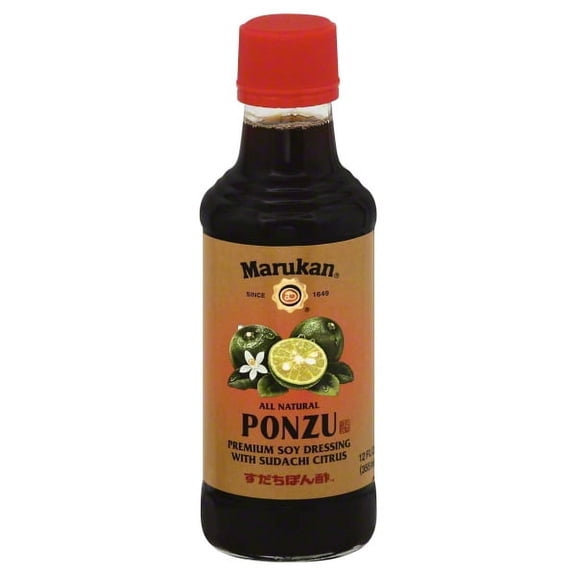 Marukan Ponzu Premium Soy Dressing with Sudachi Citrus for Beef, Pork & Duck, Gluten-Free Ponzu Sauce (12 fl oz)