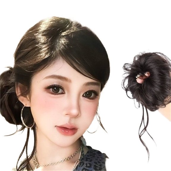 Maruko Hair Bun Wig - 20cm Soft Hair Loop for Effortless Volume and Style