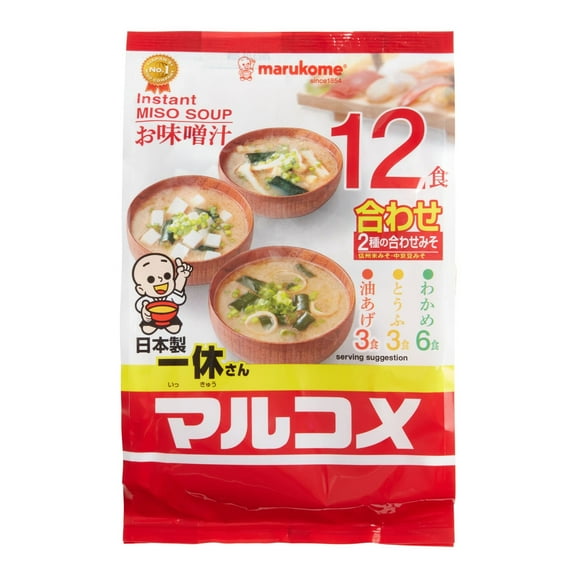 Marukome Assorted Instant Miso Soup Mixes Pack of 3