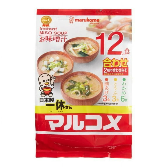 Marukome Assorted Instant Miso Soup Mixes Pack of 4