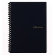 Maruman MNEMOSYNE Notebook 8.27 x 5.83 Inches A5, 7mm ruled 24-line, 80 Sheets N195A, Black