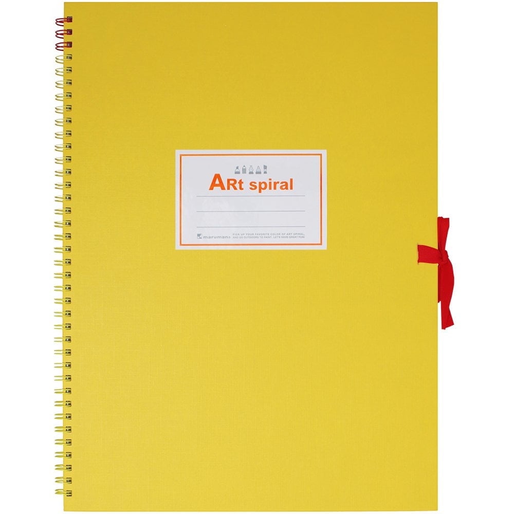 Maruman S314-04 Sketch Book F4 Art Spiral Drawing Paper, Thick, Yellow, 24 Sheets
