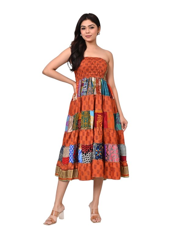 indian dresses for women party wear silk handmade dresses gypsy beach cover up maxi dresses hippie dress ethnic sleepwear maxi partywear silk long dress gypsy long skirt (5 Piece)