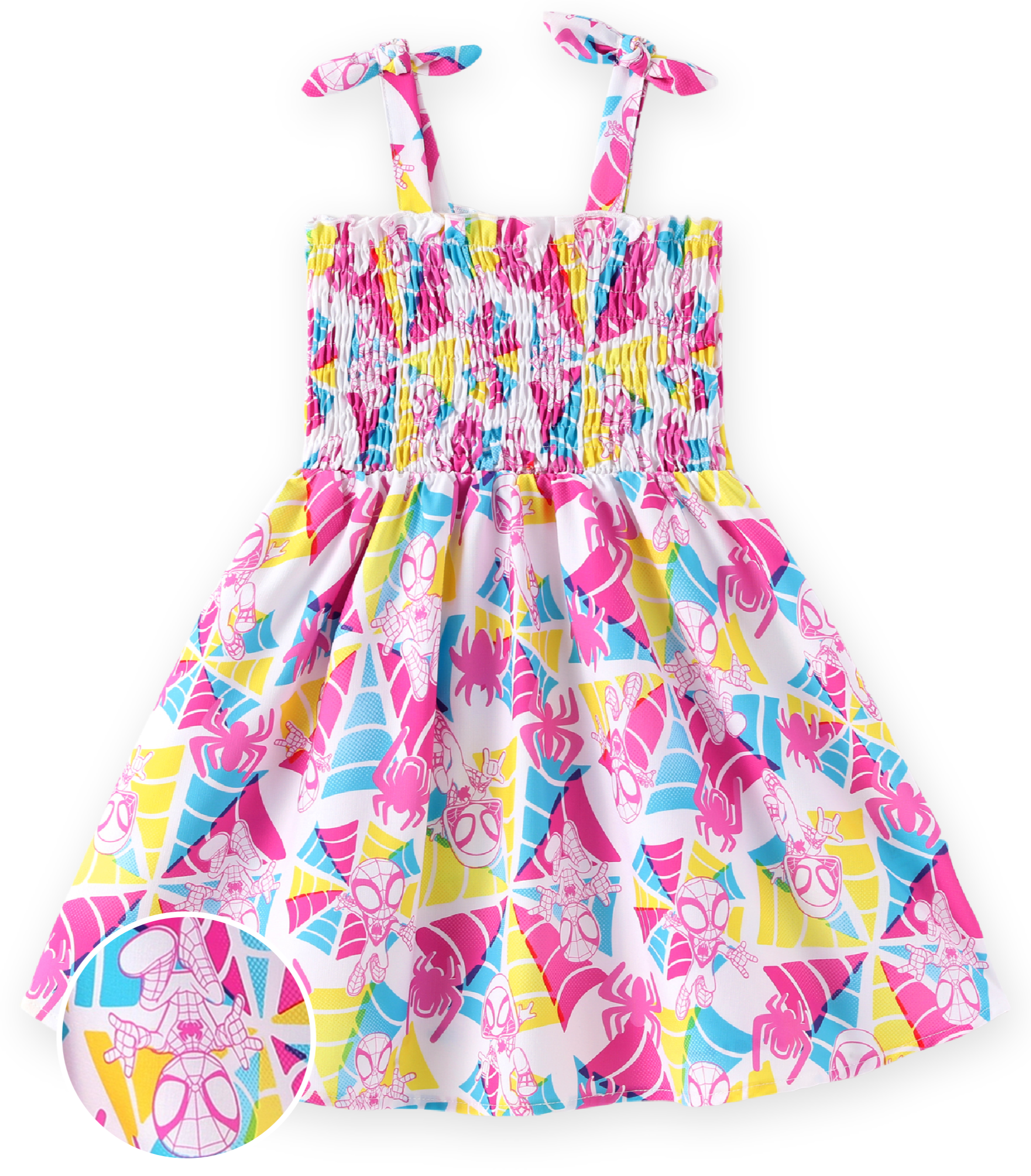 Marvel Girls Dresses Spider-Man Spider-Gwen Ghost Halloween Gifts Halter Pink Summer Dress Baby Toddlers 2T