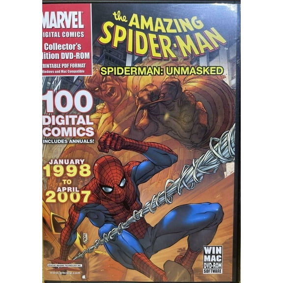 Marvel 100 Digital Comics: The Amazing Spider-man Jan 1998-apr 2007 DVD-ROM NEW