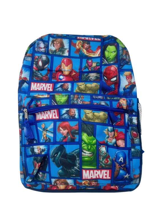 Marvel 16" Backpack Comic Book Print Kids School Bag, Large Backpack for Boys & Girls