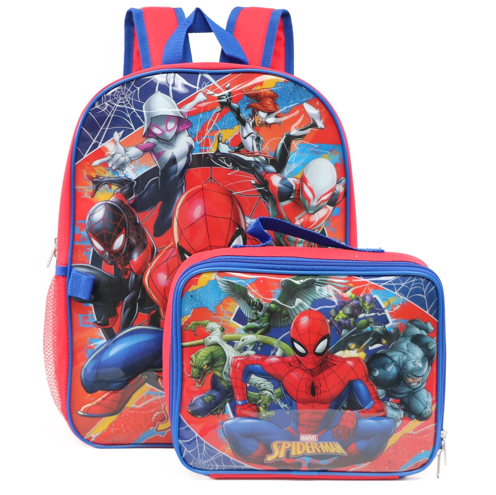 Marvel 16' Full Size Spiderman Backpack with Detachable Lunch Box