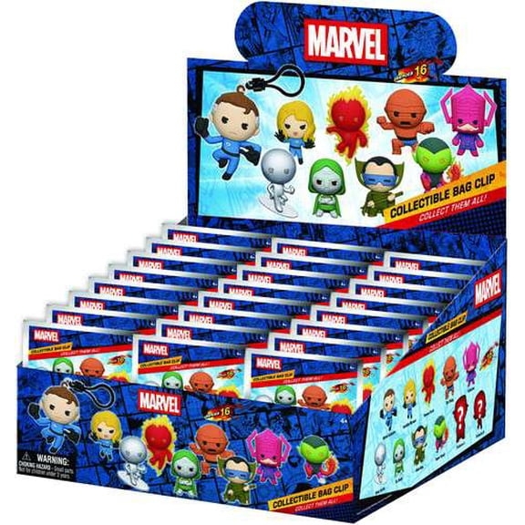 Marvel 3D Figural Foam Bag Clip Fantastic Four Classic Series 1 Mystery Box [24 Packs]