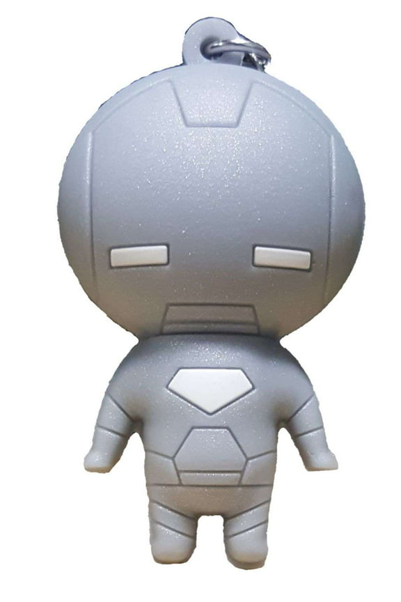 Marvel 3D Figural Keychains Silver Iron Man Keyring (No Packaging)