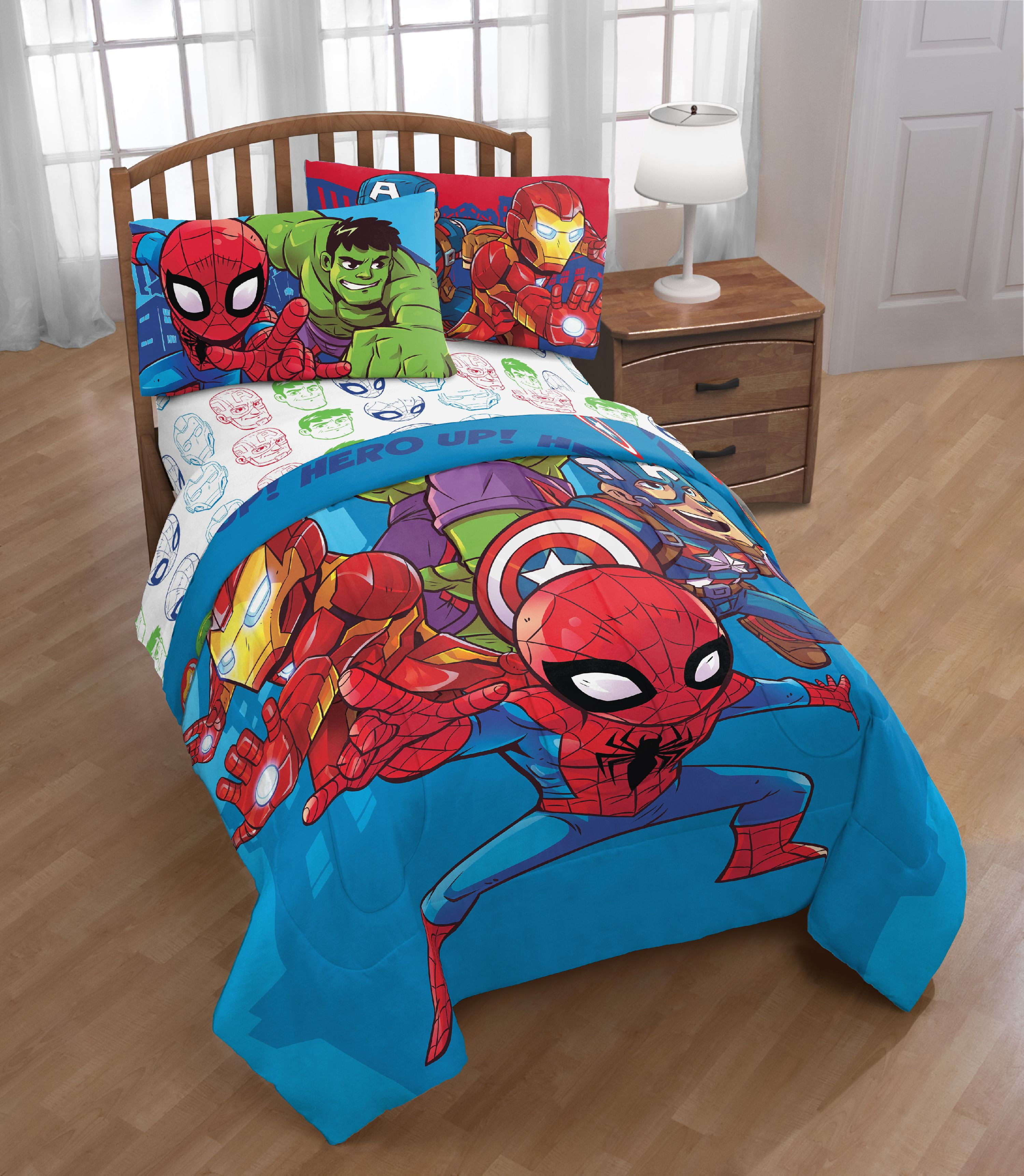 Spidey and His Amazing Friends Kids 3-Piece Twin Sheet Set, Microfiber, Blue, Marvel