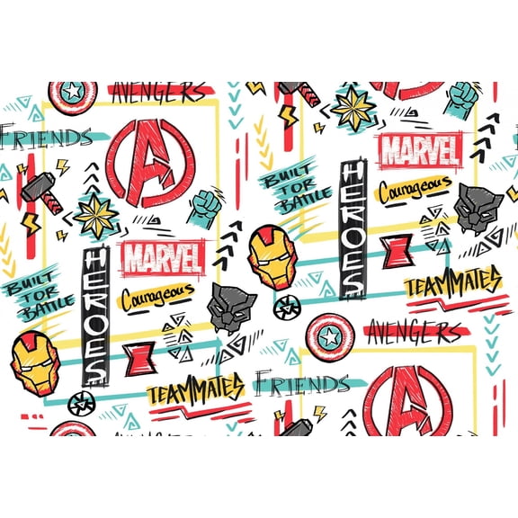 Marvel 73233 Heroes Sketch Springs Creative fabric by the yard