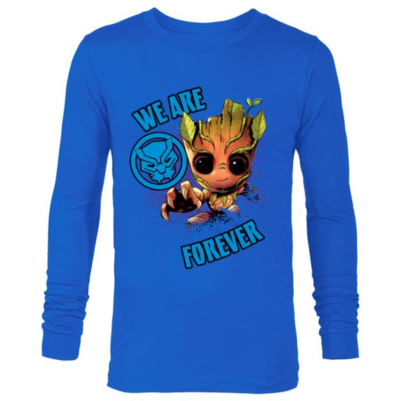 Marvel 85th Anniversary Groot Black Panther We Are Forever - Long Sleeve T-Shirt for Men - Customized-Navy