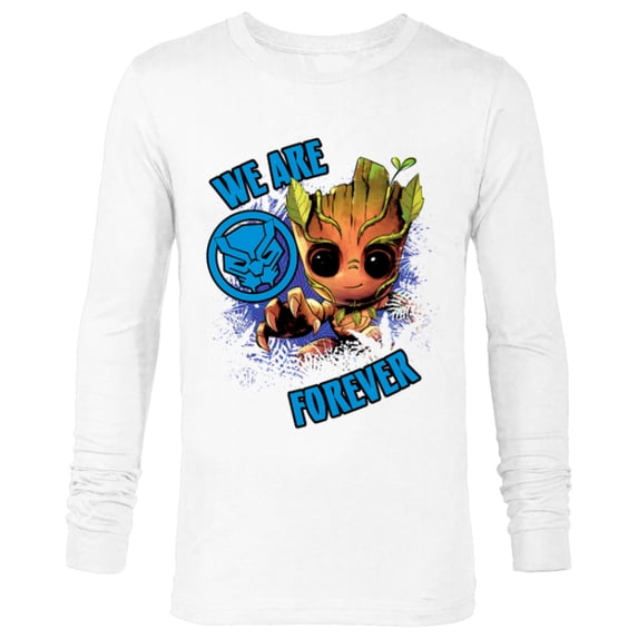 Marvel 85th Anniversary Groot Black Panther We Are Forever - Long Sleeve T-Shirt for Men - Customized-White