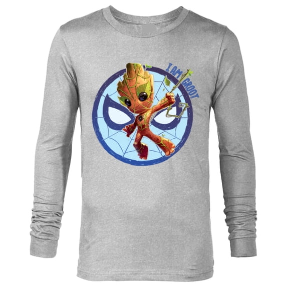 Marvel 85th Anniversary I Am Groot Spider-Man Impression - Long Sleeve T-Shirt for Men - Customized-Athletic Heather