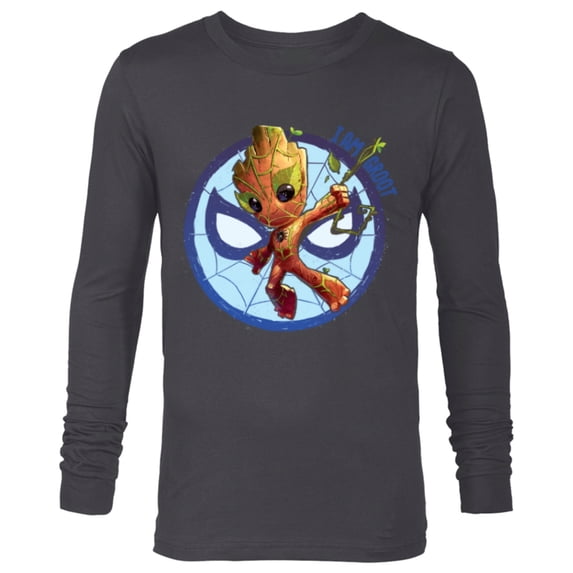 Marvel 85th Anniversary I Am Groot Spider-Man Impression - Long Sleeve T-Shirt for Men - Customized-Charcoal Heather