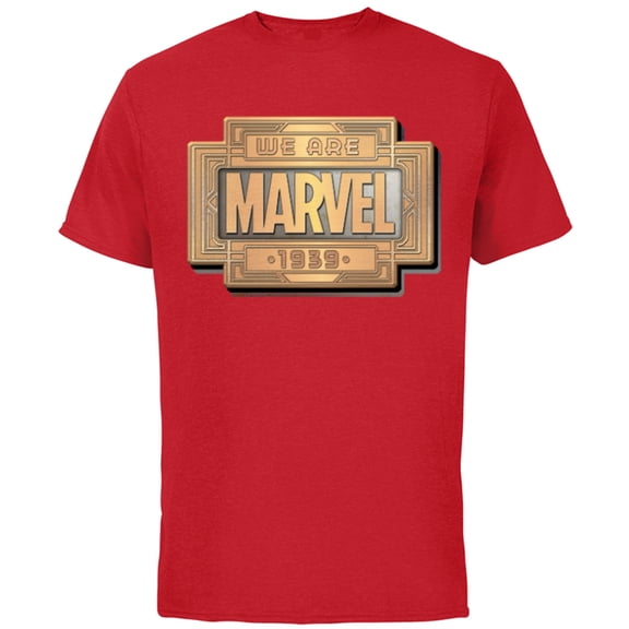 Marvel 85th Anniversary Logo Plate We Are Marvel 1939 - Short Sleeve Cotton T-Shirt for Adults - Customized-Red