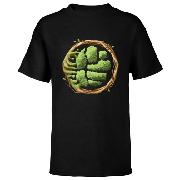 Marvel 85th Anniversary We Are Groot Avengers Hulk Fist Logo - Short Sleeve T-Shirt for Kids - Customized-Black