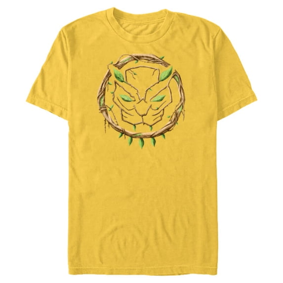 Marvel 85th Anniversary We Are Groot Black Panther Mask Logo - Short Sleeve Blended T-Shirt for Adults - Customized-Yellow