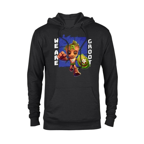 Marvel 85th Anniversary We Are Groot Captain America - Pullover Hoodie for Adults - Customized-Black