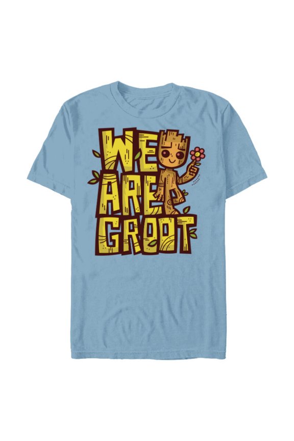 85th Anniversary We Are Groot Garden Nature Flower - Short Sleeve Blended T-Shirt for Adults - Customized-Ocean Blue