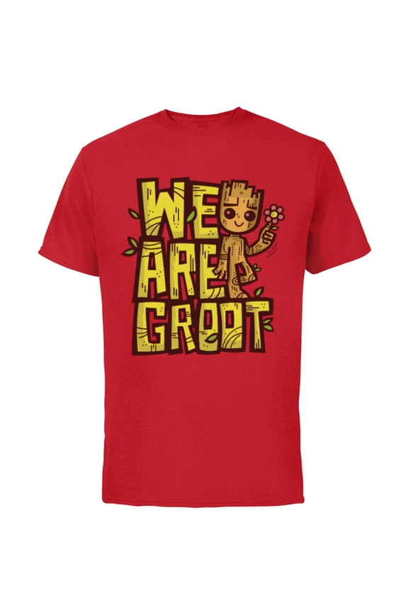 85th Anniversary We Are Groot Garden Nature Flower - Short Sleeve Cotton T-Shirt for Adults - Customized-Red