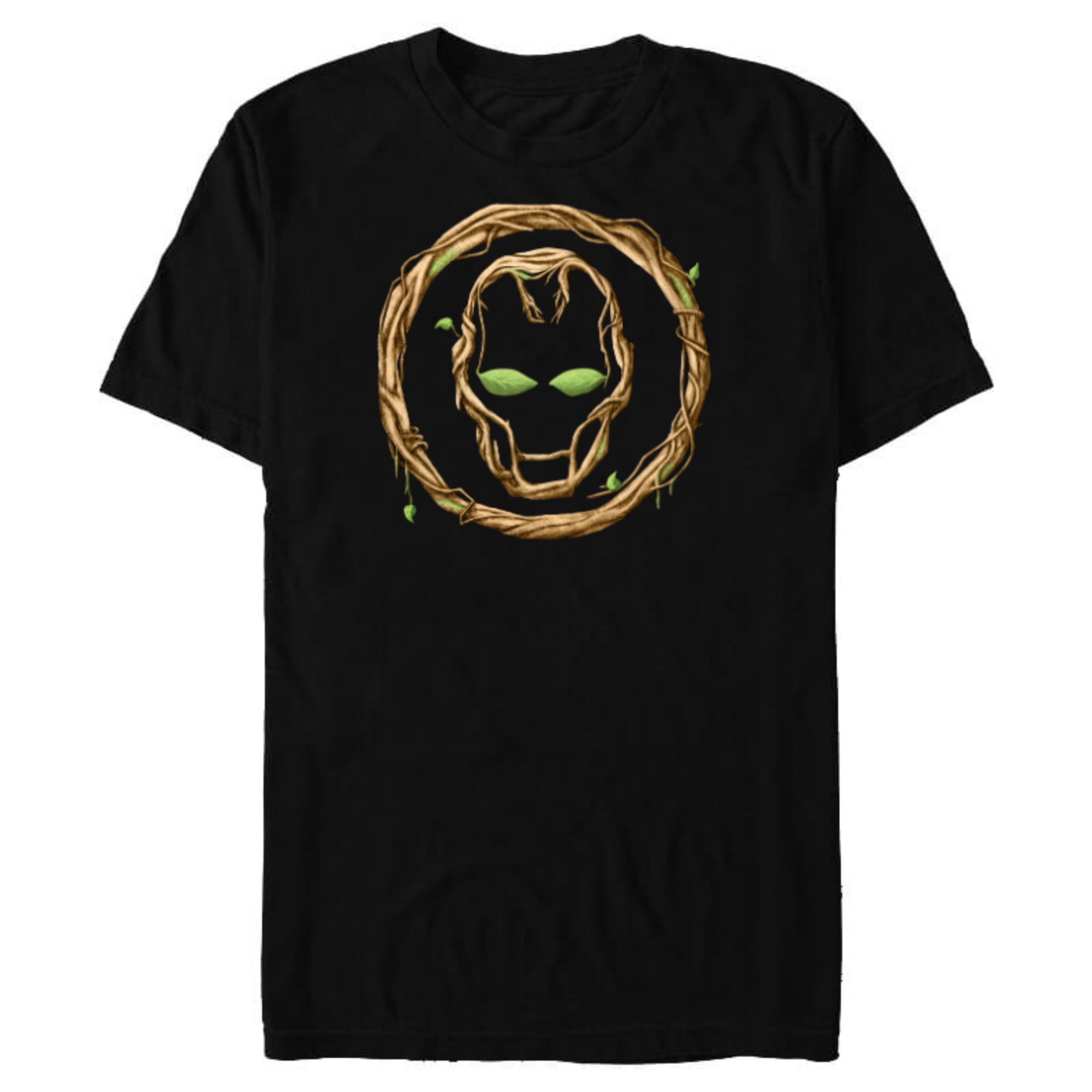 Marvel 85th Anniversary We Are Groot Iron Man Helmet Logo - Short Sleeve Blended T-Shirt for Adults - Customized-Black