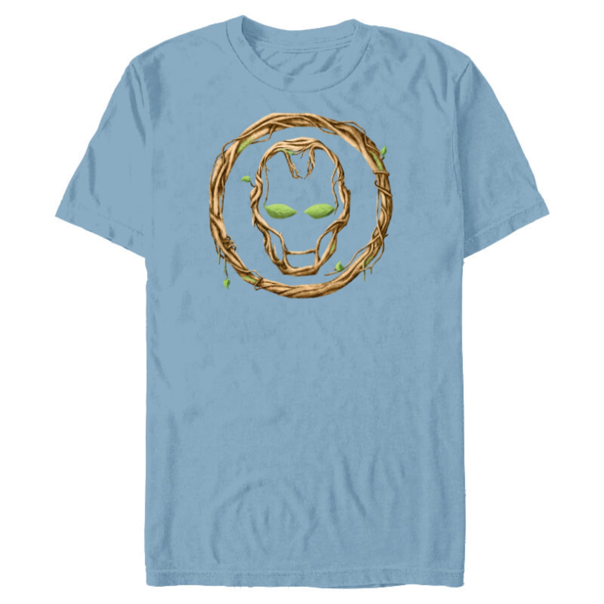 Marvel 85th Anniversary We Are Groot Iron Man Helmet Logo - Short Sleeve Blended T-Shirt for Adults - Customized-Ocean Blue