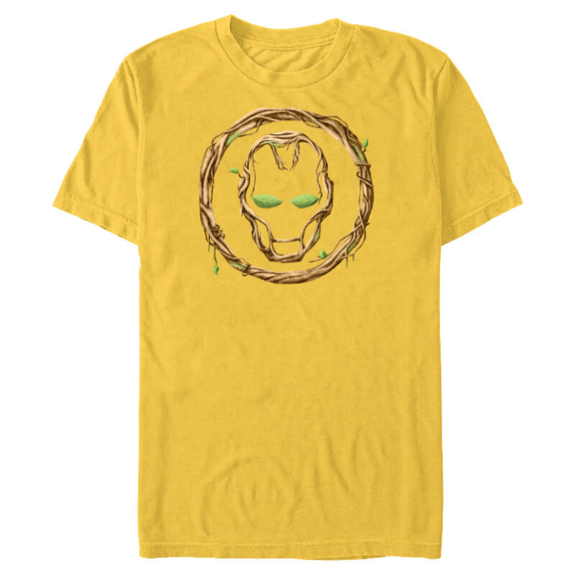 Marvel 85th Anniversary We Are Groot Iron Man Helmet Logo - Short Sleeve Blended T-Shirt for Adults - Customized-Yellow